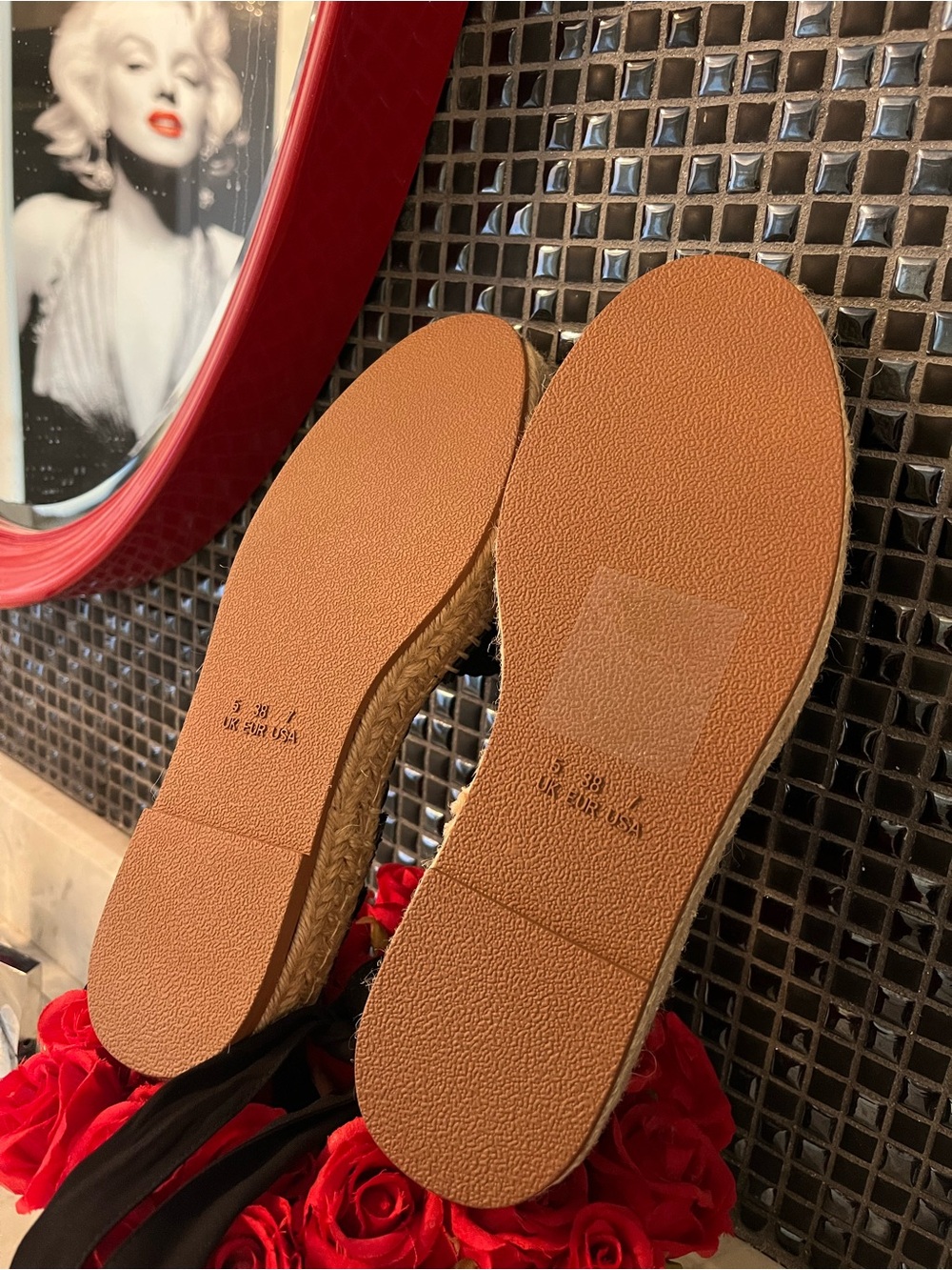 NEW Black Woven macrame Espadrille Sandals with lace up ankle ties - Picture 4 of 15